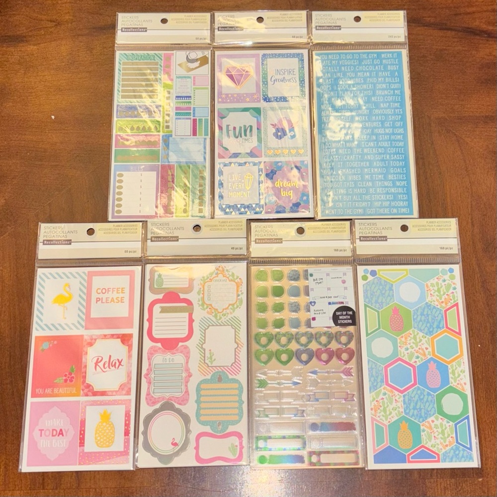 Recollection Planner Notebook Journal Stationery Accessories Stickers Bundle #1